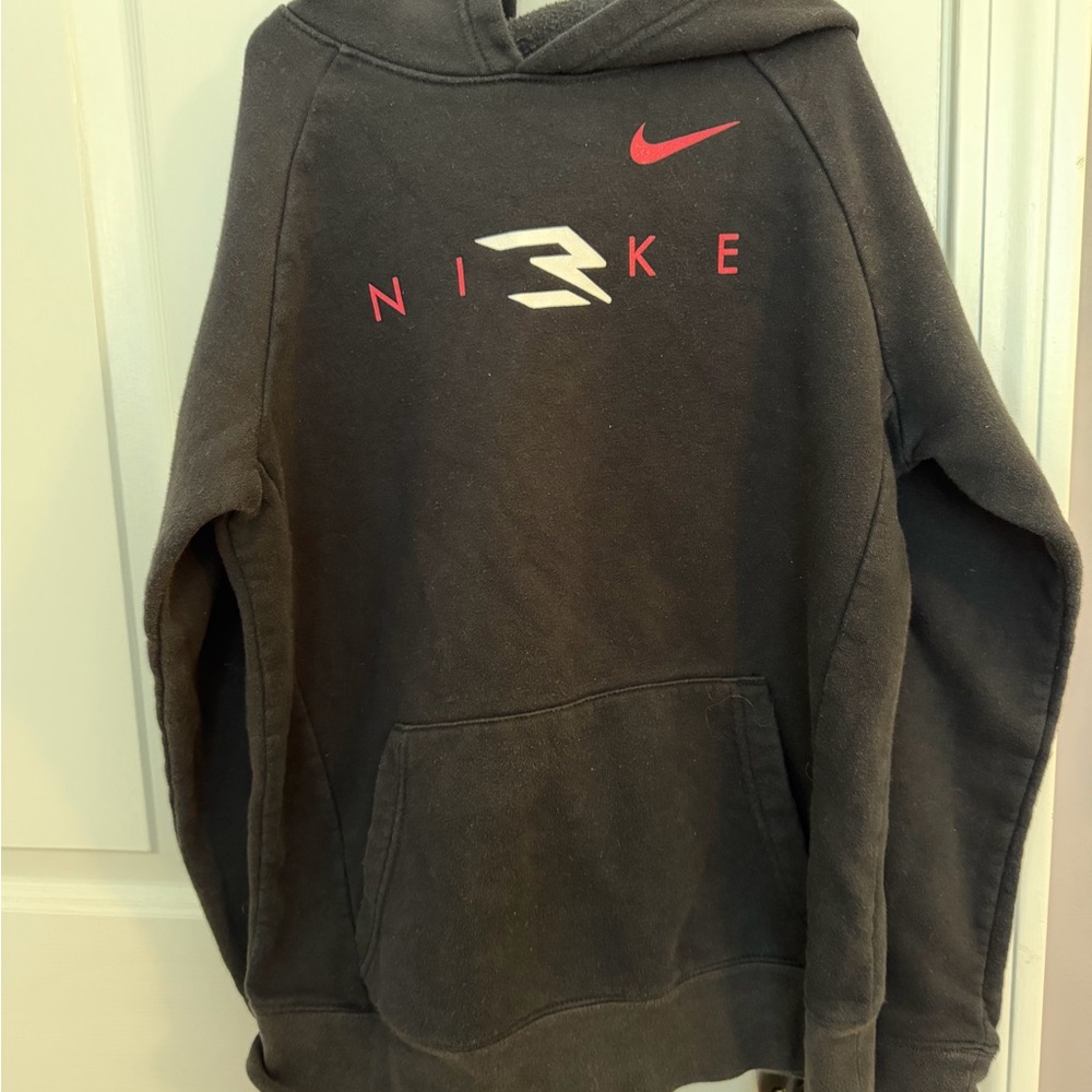 Nike Black Hoodie with Red and White Accents